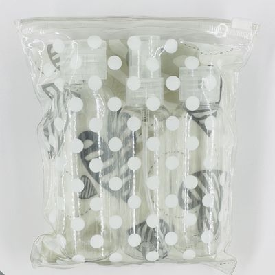 Embalaje de cosméticos para el cuidado personal Conjunto de viajes de plástico PET con botellas vacías recargables