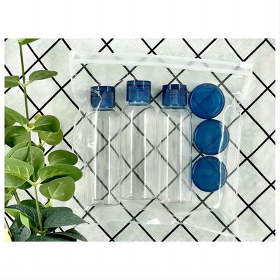 Kit de viaje personalizado para cuidado personal Botellas de plástico PET de 100 ml y frascos de crema de 10 ml