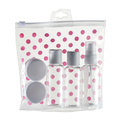 7pcs botellas de PET PP Cap PS Jar PUMPA SPRAYER kits de viaje para la metamorfosis de la línea aérea