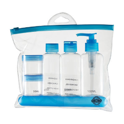 Botellas de viaje de plástico de PP para cuidado personal Kit de tarro vacío de tamaño de avión