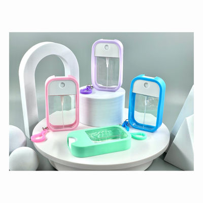 Botella de 50 ml PETG de plástico de tarjeta de crédito recargable para atomización de perfumes con estuche colorido