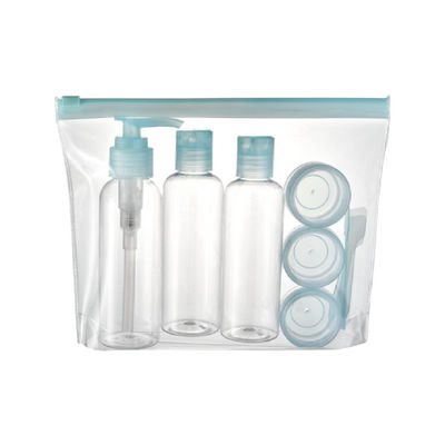 Impresión en pantalla Tipo de sellado de tapa Botellas de PET de 60 ml para el kit de viaje de cuidado de la piel
