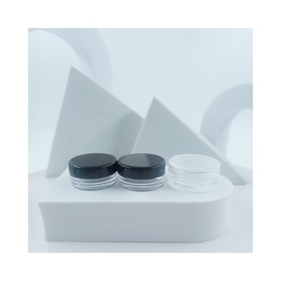 Cosméticos industriales portátil caja de plástico transparente personalizado color crema Jar 5ml 10ml