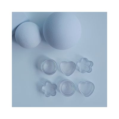 PS Material base 4 ml Mini Jarrón de crema con tapa Jarrón transparente de plástico portátil en forma de flor