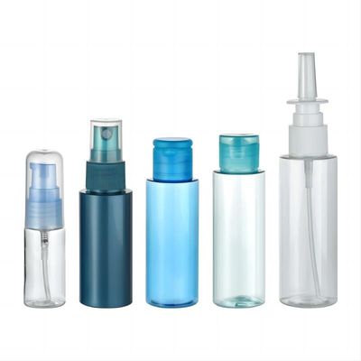 Botellas de plástico PET de 15 ml, 30 ml, 40 ml, 50 ml y 60 ml con bombas de pulverización o tapas de plástico