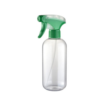 Botella transparente de OEM / ODM de 400 ml con pistola de pulverización hecha en material de cuello PET
